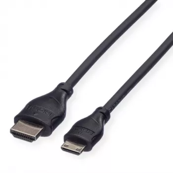 ROLINE HDMI High Speed kábel s Ethernetom, HDMI Type-A konektor samec na Mini HDMI konektor samec, 2 m, 11.04.5580