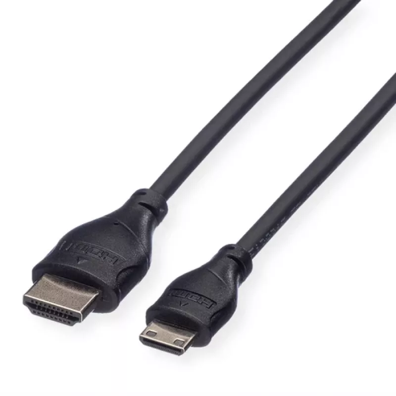 Kábel ROLINE HDMI High Speed s Ethernetom, HDMI typ A samec na Mini HDMI samec, 2 m, 11.04.5580