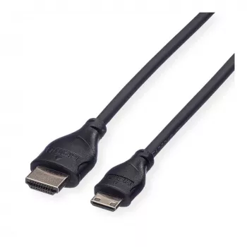 ROLINE HDMI High Speed kábel s Ethernetom, HDMI Type-A konektor samec na Mini HDMI konektor samec, 2 m, 11.04.5580