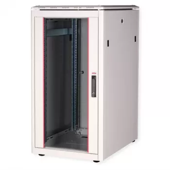 ROLINE Pro sieťový rozvádzač 22U 600x800mm so sklenenými dverami, svetlosivá RAL 7035 26.21.0050