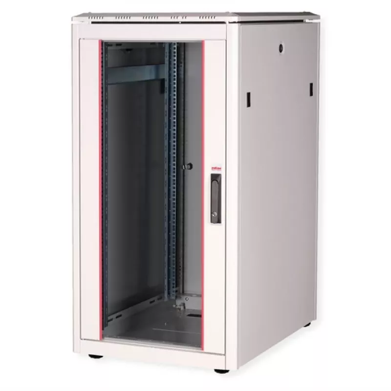 ROLINE Pro sieťový rozvádzač 22U 600x800mm so sklenenými dverami, svetlosivá RAL 7035 26.21.0050