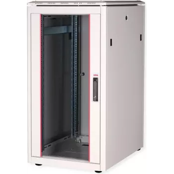 ROLINE Pro sieťový rozvádzač 22U 600x800mm so sklenenými dverami, svetlosivá RAL 7035 26.21.0050