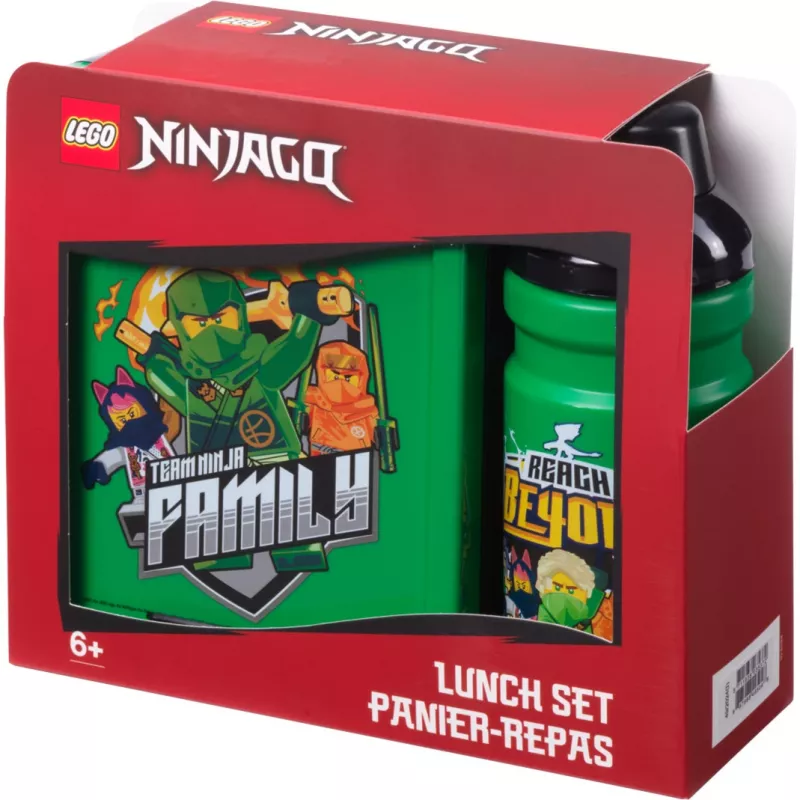 Room Copenhagen LEGO Lunch Box Set Ninjago zelený čierny 2-dielna