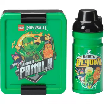 Room Copenhagen LEGO Lunch Box Set Ninjago zelená čierna 2-dielna