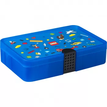 ROOM COPENHAGEN LEGO úložná krabica Iconic, priehľadná modrá, 11 priehradiek