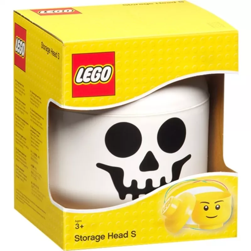 ROOM COPENHAGEN LEGO Storage Head Skeleton, Small (biela/čierna)