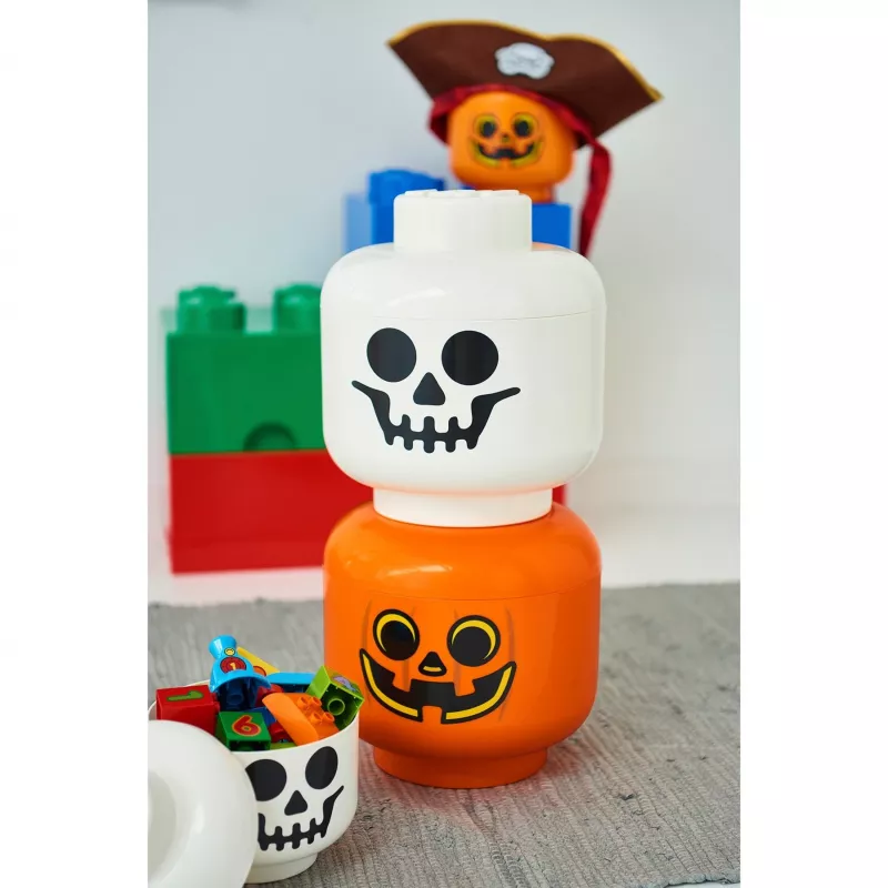 ROOM COPENHAGEN LEGO Storage Head Skeleton, Small (biela/čierna)