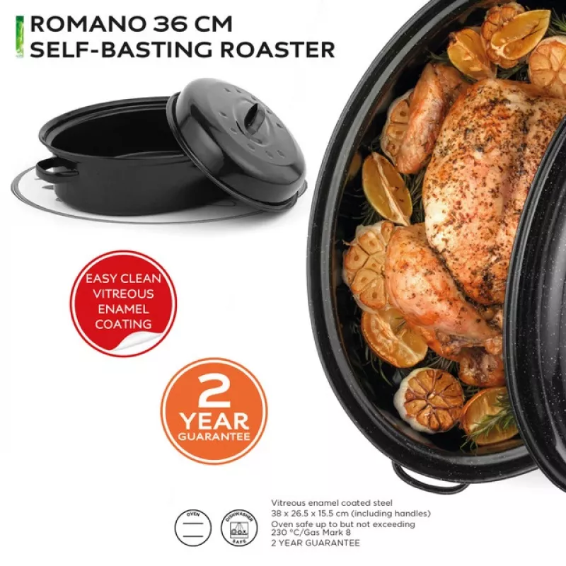 Russell Hobbs CW114911EU smaltovaný 36cm samozavlažovací pekáč s pokrievkou, čierny