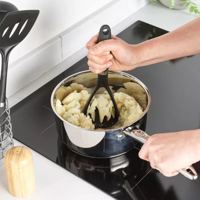 Russell Hobbs RH03026EU7 5-dielna súprava kuchynského náčinia s otočným stojanom, čierna a strieborná
