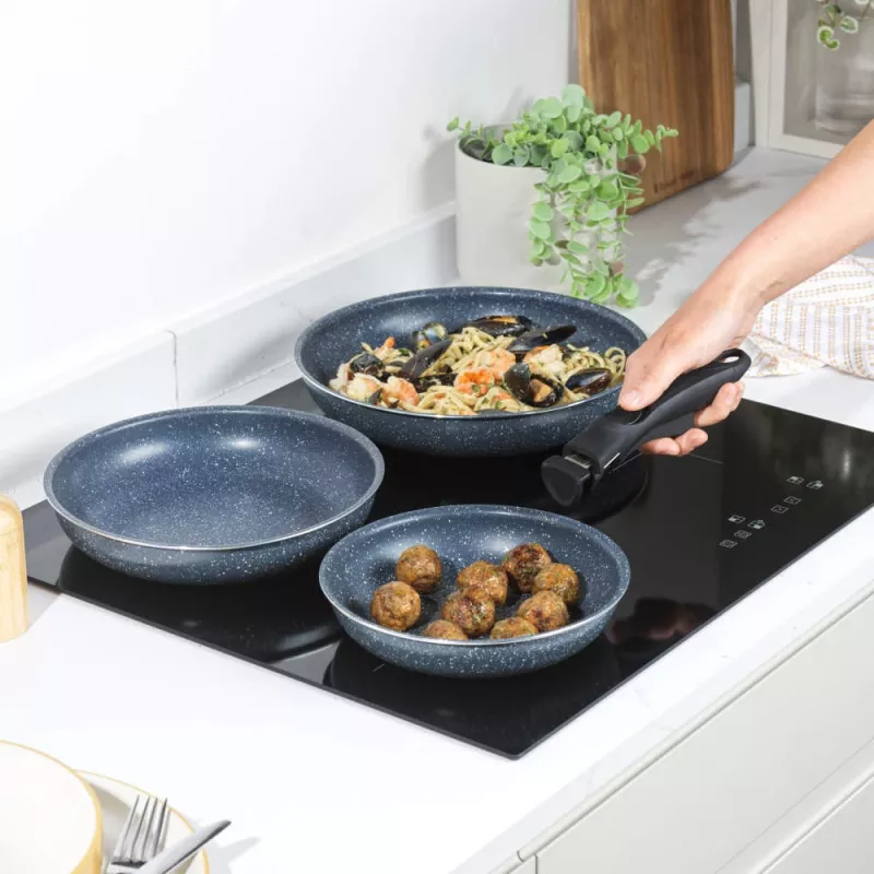 Russell Hobbs RH03293EU7 Nightfall Stone 4-dielna súprava panvíc Smart Clip