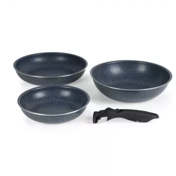 Russell Hobbs RH03296 Nightfall Stone 4-dielna súprava panvíc Smart Clip