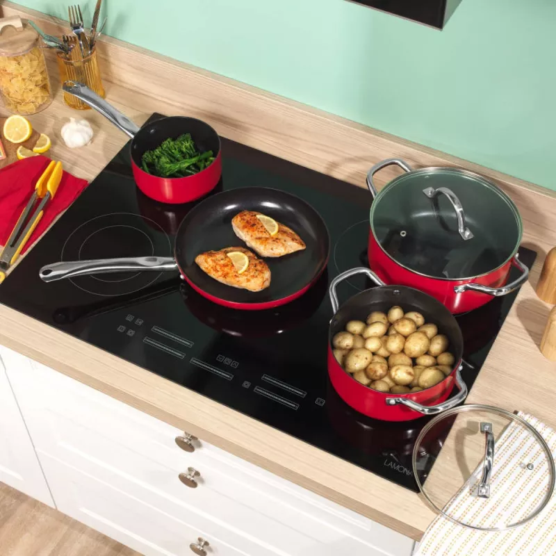 Russell Hobbs RH03821 Riviera 4-dielna sada hrncov, červená