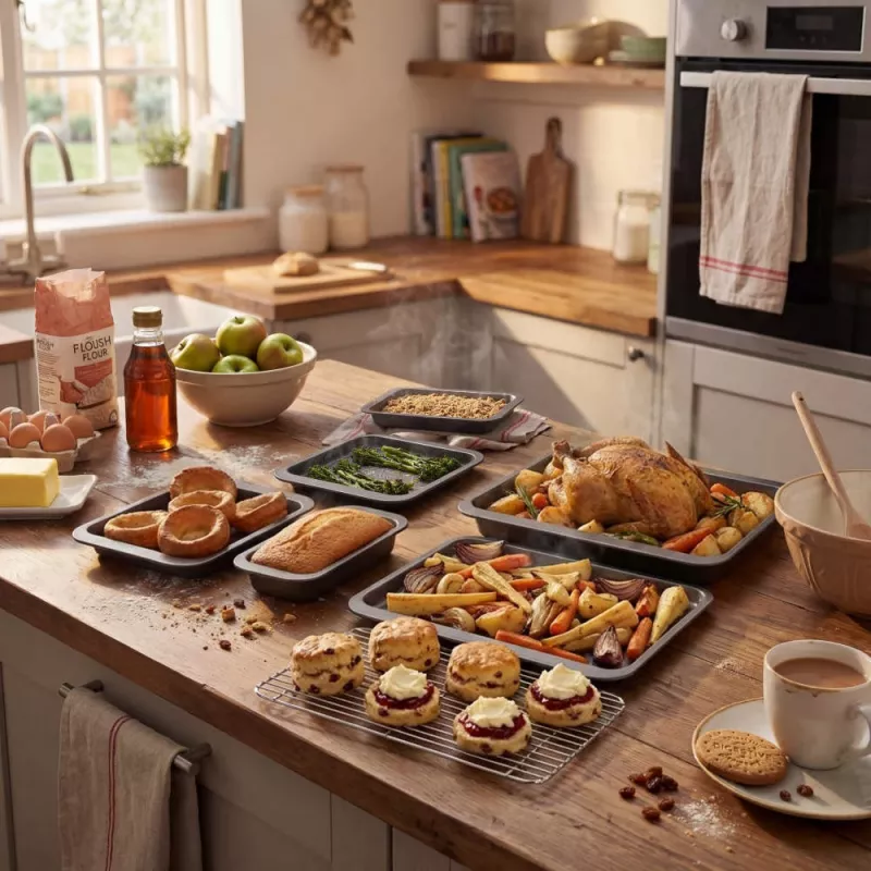Russell Hobbs RH03903 Stacking 7-dielna sada na pečenie, uhlíková oceľ, nepriľnavá, charcoal grey
