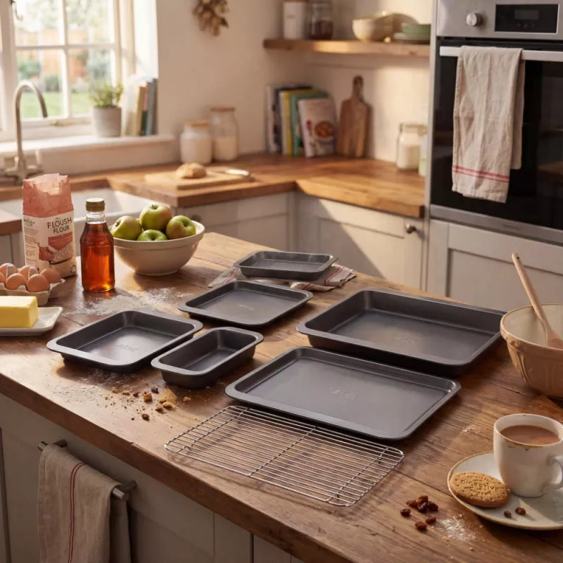 Russell Hobbs RH03903 Stacking 7-dielna sada na pečenie, uhlíková oceľ, nepriľnavá, charcoal grey