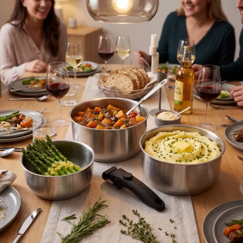 Russell Hobbs RH04034 nehrdzavejúca oceľ 4-dielna súprava hrncov Smart Clip