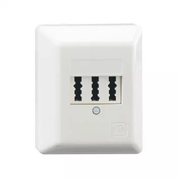 RUTENBECK TAE 3x6 NFN telefónna zásuvka na omietku, čisto biela