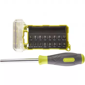 RYOBI Skrutkovač RSD17PCS, so 17-dielnou sadou bitov (zeleno-sivý)