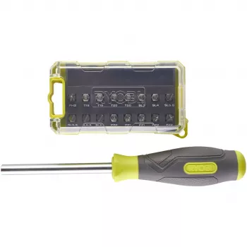 RYOBI Skrutkovač RSD17PCS, so 17-dielnou sadou bitov (zeleno-sivý)