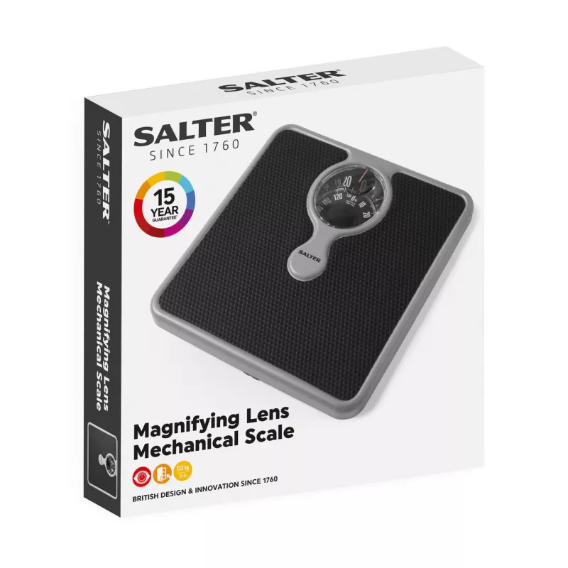 Salter 484 SFEU12 kompaktná mechanická kúpeľňová váha so zväčšovacím sklom