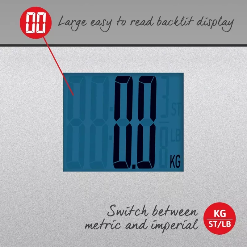 Salter 9075 SCFEU12 Max elektronická digitálna osobná váha, strieborná