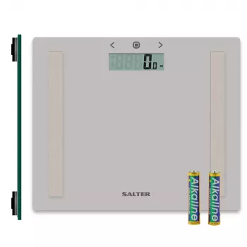 Salter 9113 GFEU12 Compact sklenená analytická kúpeľňová váha, sivá