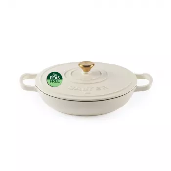 Salter BW13772C Chester 2.8L plytký liatinový kastról 30 cm, krémový