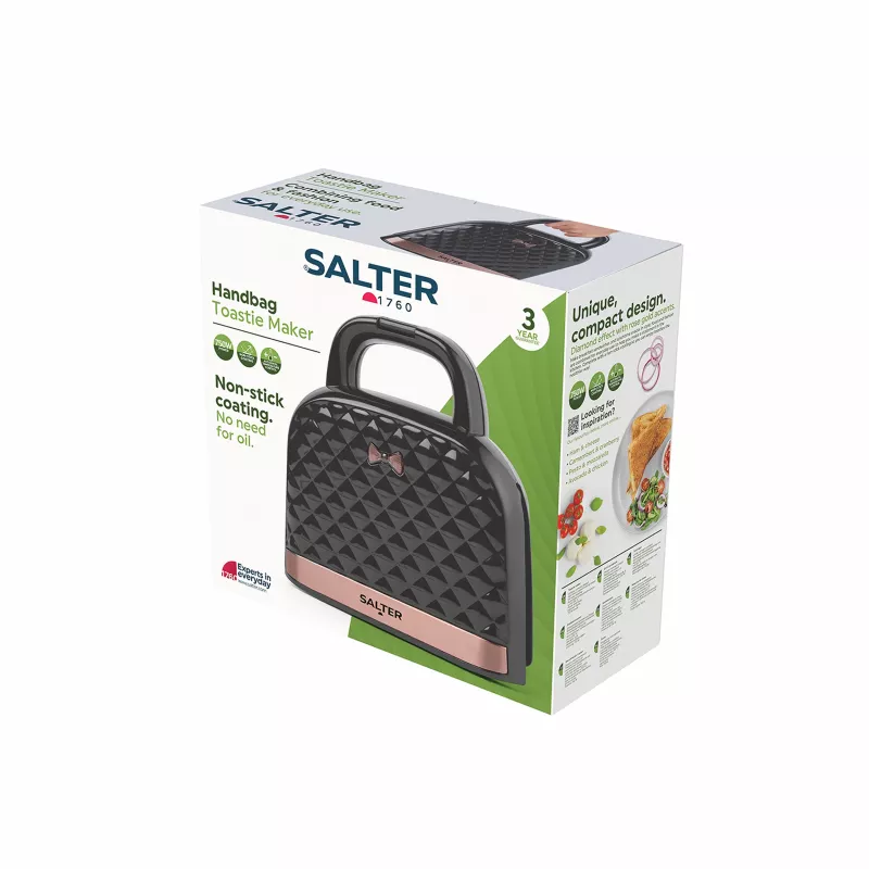 Salter EK3677FVDE Handbag sendvičovač - 750W, 2 plátky, čierny/strieborný