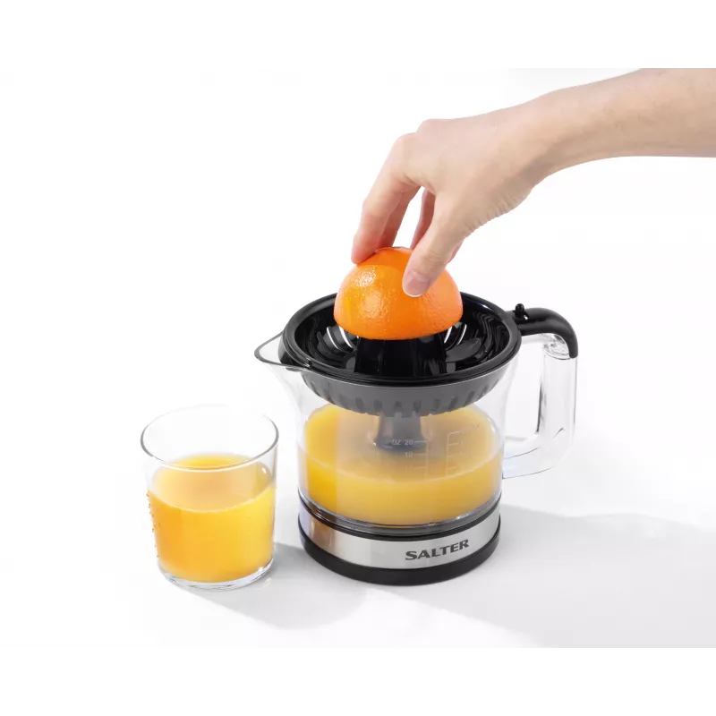 Salter EK5025FVDE elektrický lis na citrusy, 60 W, 1,2 l, čierny/strieborný