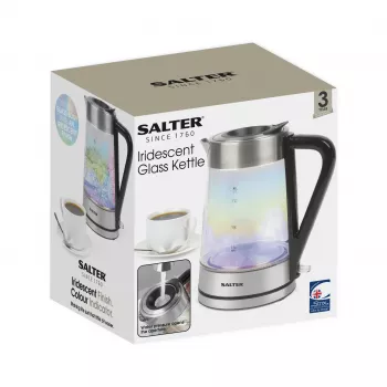 Salter EK5078IRFVDE Dúhová sklenená rýchlovarná kanvica 1.7L 3000W