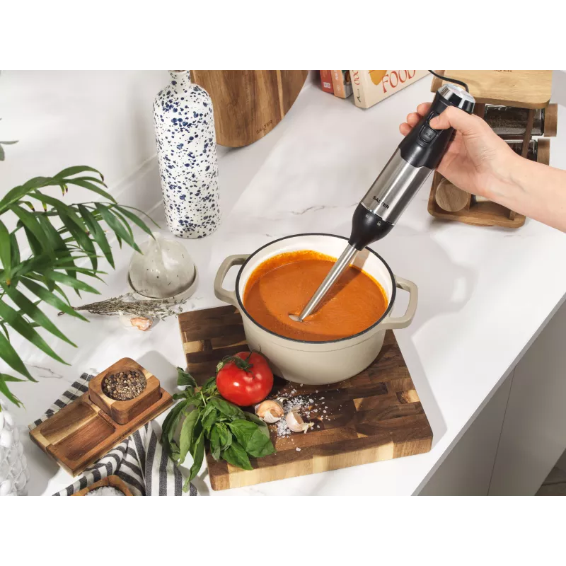 Salter EK6653VDE set mixéra s metlou z nehrdzavejúcej ocele, nádoba na sekanie 500 ml, pohár 700 ml, nastaviteľná rýchlosť