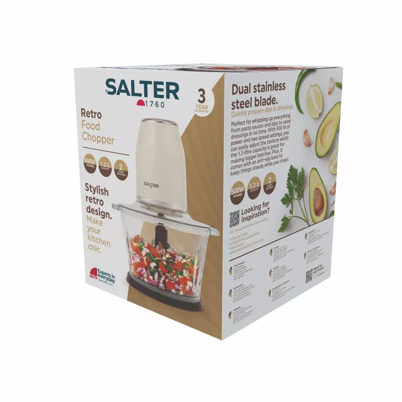 Salter EK6686CRMVDE Retro kuchynský sekáčik 200W 0,5L krémový
