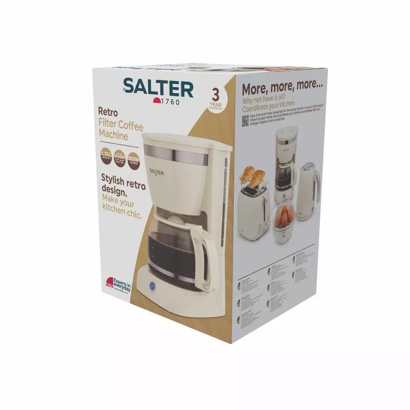 Salter EK6695CRMVDE retro filtrová kávovareň 1,25 l 900 W krémová