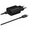 Samsung 25W USB-C Super rýchla cestovná nabíjačka s káblom USB-C na USB-C - čierna