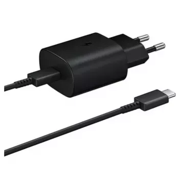 Samsung 25W USB-C Super rýchla cestovná nabíjačka s káblom USB-C na USB-C - čierna