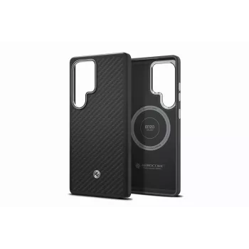 Samsung Enzo Aramid puzdro pre Galaxy S25 Ultra – čierno-strieborná