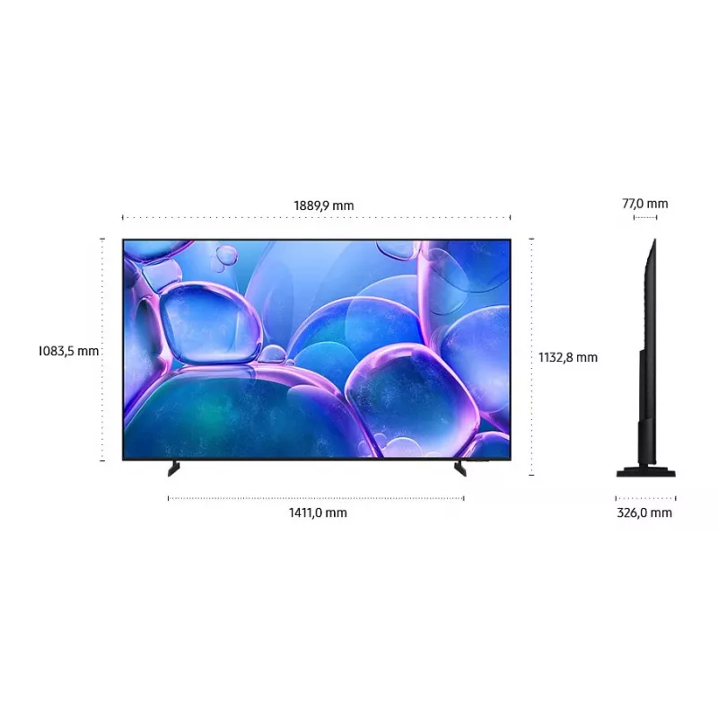 Samsung GU85U7079FUXZG 214 cm (85 palcov) 4K UHD Smart TV, 50 Hz, HDR10+, čierna