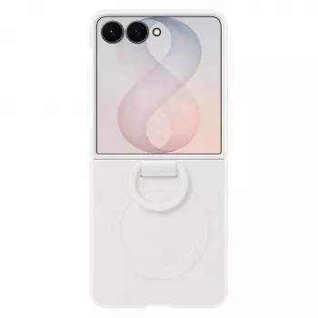 Samsung Silicone Ring Magnet puzdro pre Galaxy Z Flip8, biela