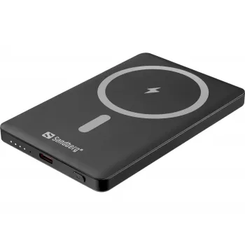 Sandberg Magnet Powerbank 5000 Saver - 5000 mAh, 20W Power Delivery, čierna