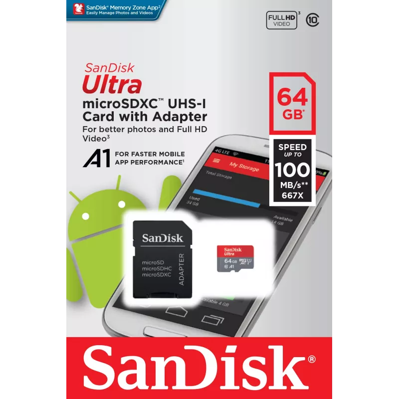 SanDisk Ultra 64GB pamäťová karta microSDXC s adaptérom SD