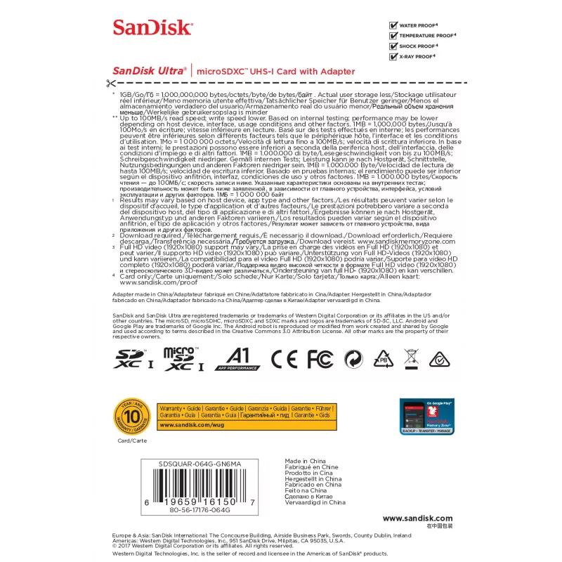 SanDisk Ultra 64GB pamäťová karta microSDXC s adaptérom SD