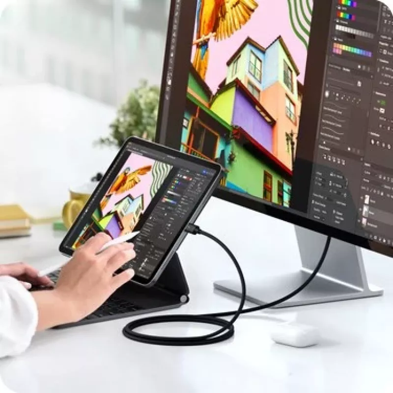 SATECHI Thunderbolt 5 Pro kábel 1m USB-C na USB-C – 120Gbit/s, 240W, čierny