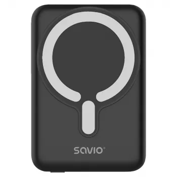Savio BA-12 magnetická bezdrôtová powerbanka 10000 mAh čierna