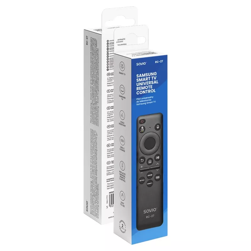 SAVIO RC-27 univerzálny náhradný diaľkový ovládač pre Samsung Smart TV – čierny
