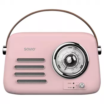 SAVIO RS-03 prenosné rádio FM/AM s prehrávaním MP3 USB/SD, ružová