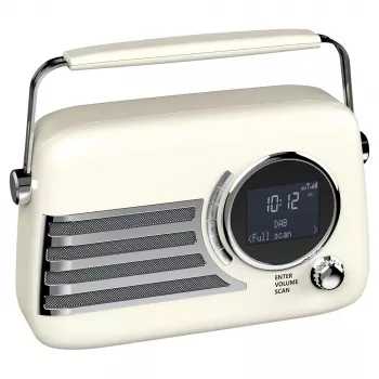 SAVIO RS-04 prenosné DAB+ FM rádio s nabíjateľnou batériou, LCD displej, dvojitý budík, čierna