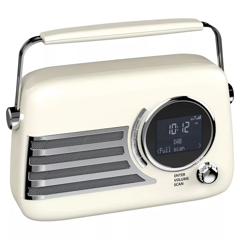 SAVIO RS-04 prenosné DAB+ FM rádio s nabíjateľnou batériou, LCD displej, dvojitý budík, čierna