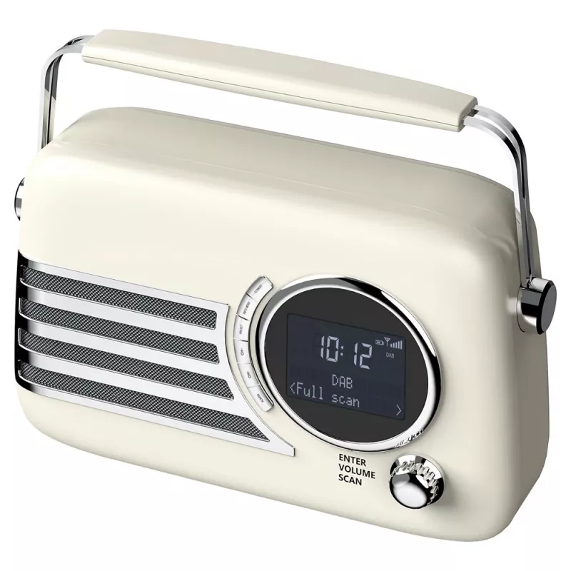 SAVIO RS-04 prenosné DAB+ FM rádio s nabíjateľnou batériou, LCD displej, dvojitý budík, čierna