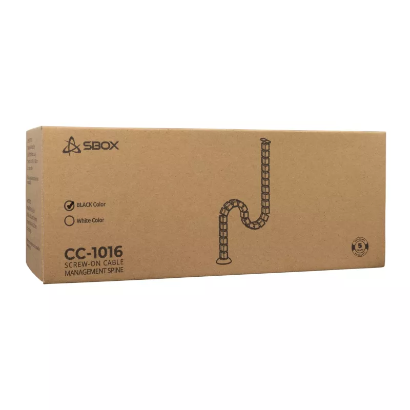 Sbox CC-1016B Organizér káblov, čierny