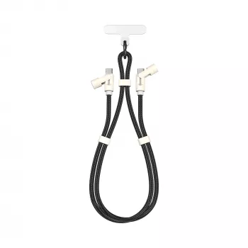 SBOX LANYARD BLACK kábel USB-C na USB-C 1,5 m čierny