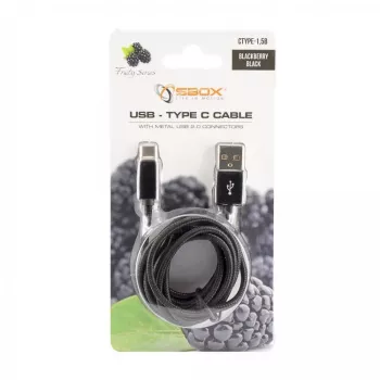 SBOX USB-TYPEC-15B USB-A na USB-C kábel 1,5 m Blackberry Black